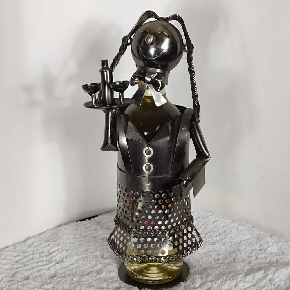Metal "Server" Wine Bottle Holder